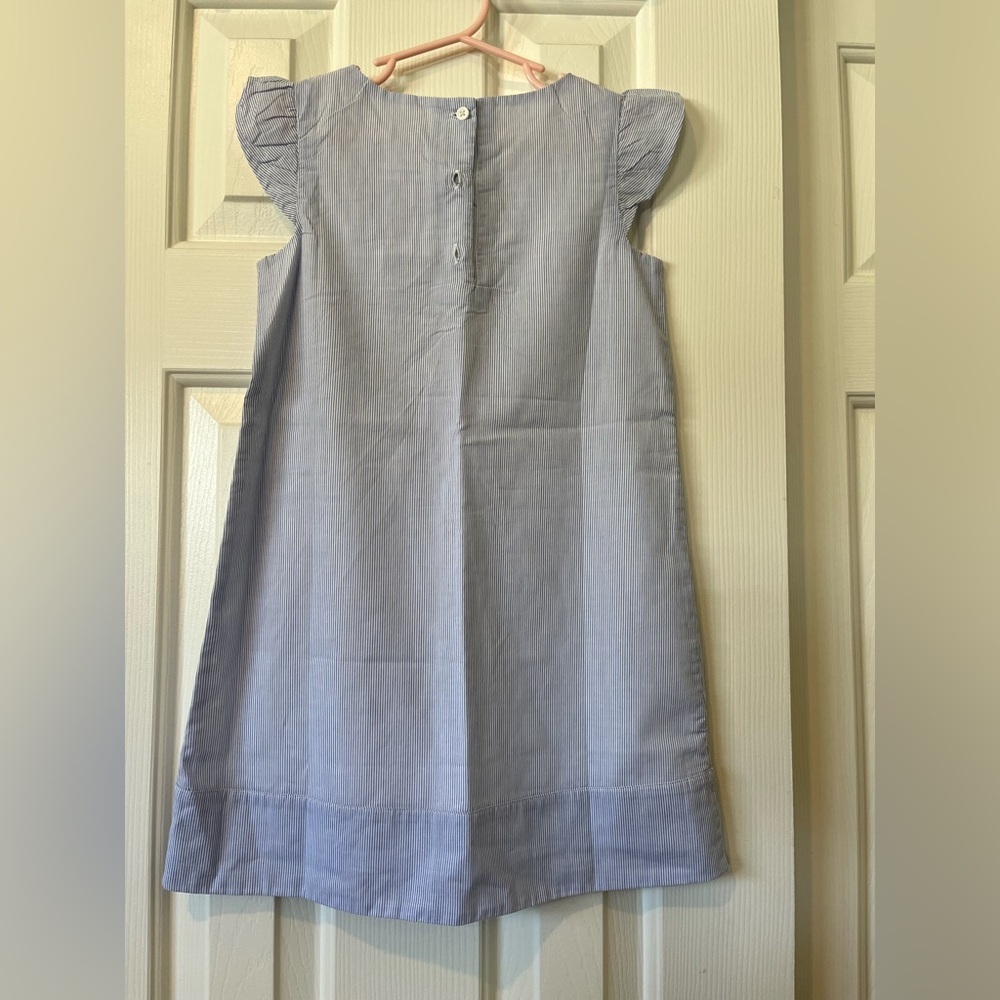 Girls size 6 blue pinstripe dress with pink details from Gymboree, NWT - Picture 8 of 11